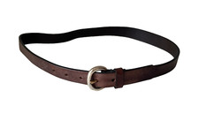 GAP BROWN LEATHER BELT SOLID BRASS OVAL BUCKLE WOMEN'S SIZE 32