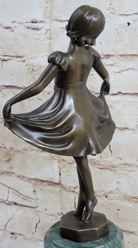 Signed:Preiss,Bronze statue little ballerina girl Dancer Bronze sculpture Decor - Picture 4 of 10