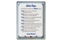 Blechschild Spruch 30X40 Cm Lieber Papa Ich Hab Dich Lieb Deko Schild