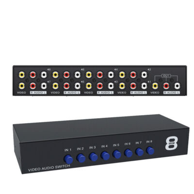 8-Port RCA Composite Video Audio AV 8-Way Switch Selector Switcher Splitter Box