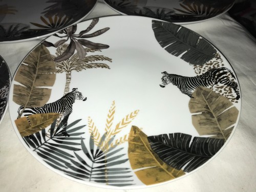 5 MAISONS DU MONDE 44120 VERTOU Porcelain 10½" DINNER PLATE Leopard JAGUAR ZEBRA - Picture 15 of 24