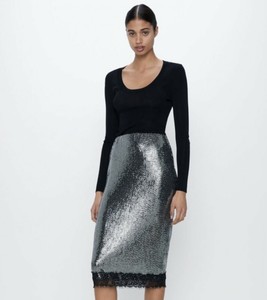 silver sequin skirt ebay