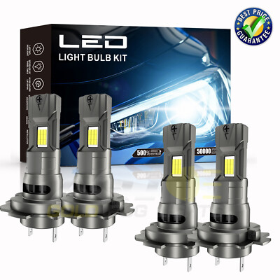 For Saab 9-5 1999-2009 4x H7 H7 6500K LED Headlight High Low Beam Combo Bulbs