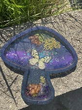Large Custom Epoxy Resin Mushroom Jewelry Trinket  Tray