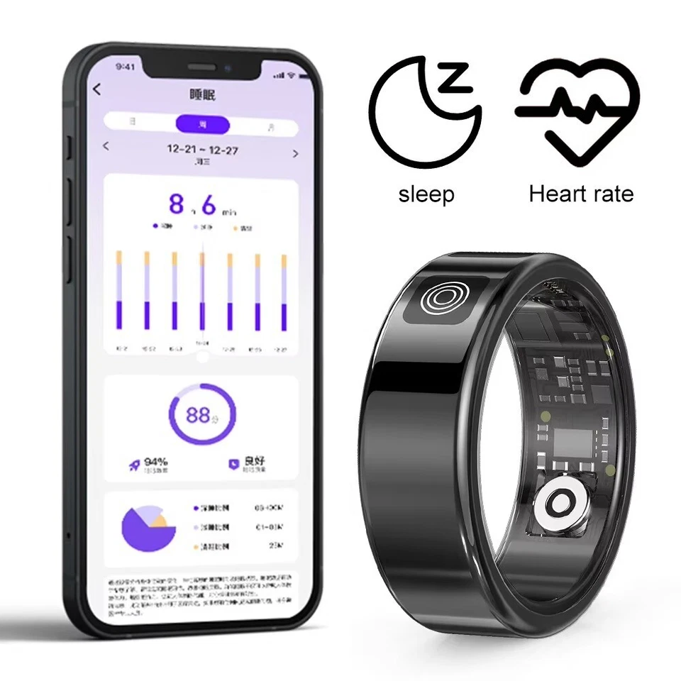5ATM Waterproof Versatile Smart Ring RS08 Heart Rate Blood Oxygen Sleep Monitor - image 4 of 4