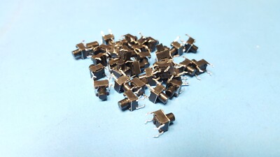 (50pcs)Tactile Push Button Switch Mini Momentary Tact Switches 6x6mm Black omten