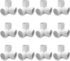 3 Way 1/2" Tee PVC Fitting Elbow,12Pack PVC Fitting Connector,Furniture Grade...
