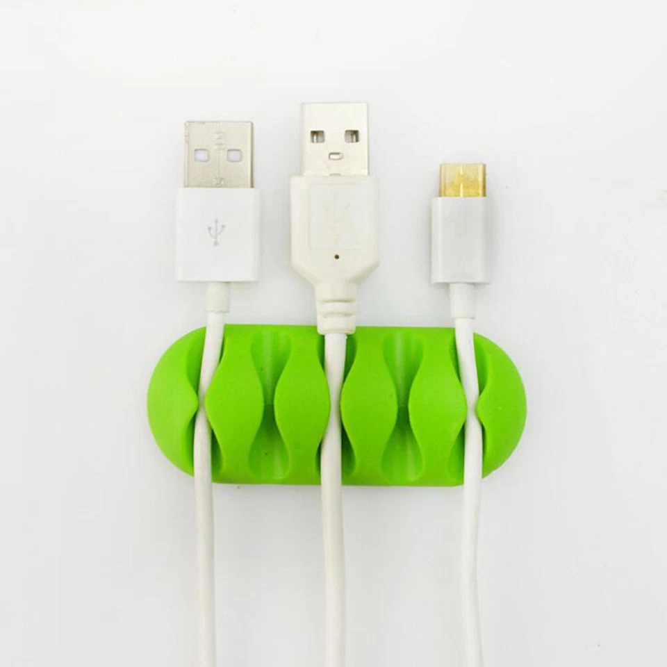 Cable Holder Management Clips Ties Charger Wire Tidy Lead Desk USB Organizer US - Image 4 of 4