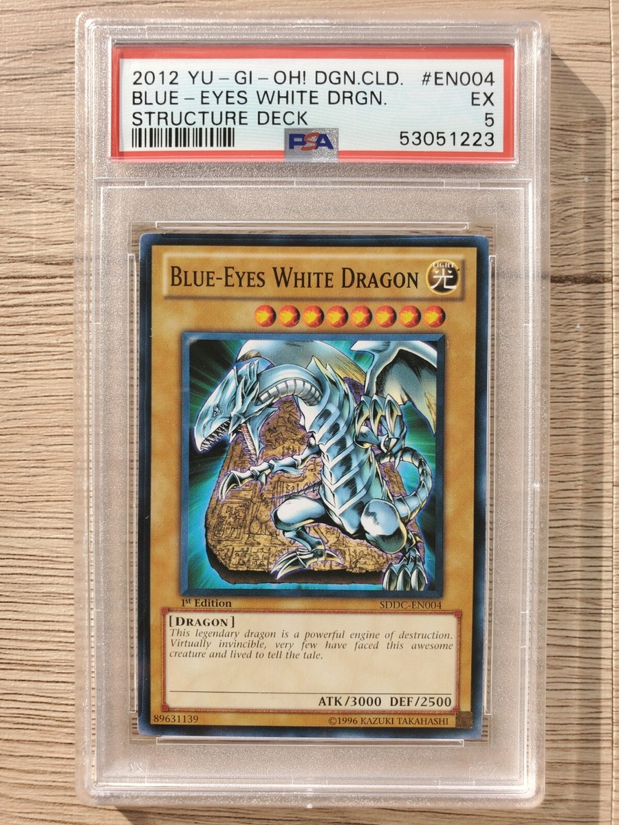 Yu-Gi-Oh! PSA 5 EX- Blue-Eyes White Dragon 1st Edition Common