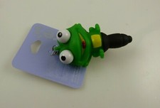 stylus compatible wi Ipad iphone smart green frog bug eye dust plug charm
