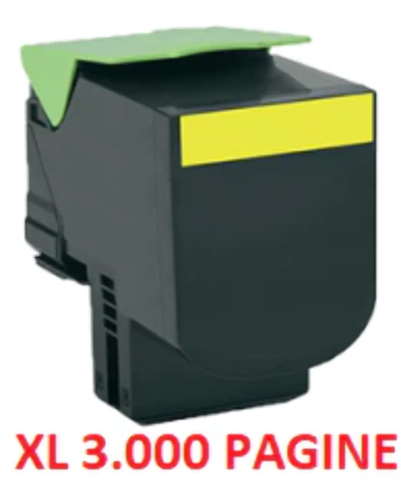 TONER 802H Y JAUNE HAUTE CAPACITÉ 80C2HY0 COMPATIBLE POUR LEXMARK CX410DE CX4...