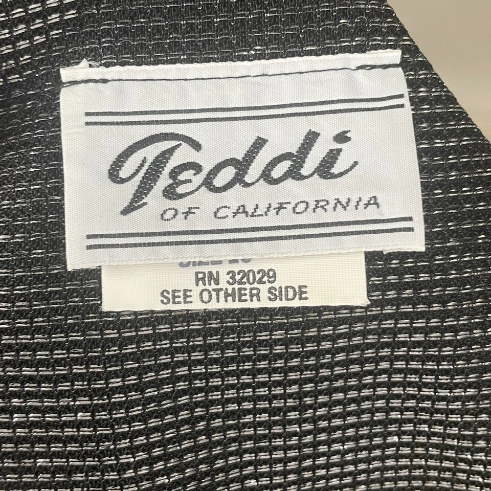 Teddi of California 复古金属圆领迪斯科衬衫银色金属黑色 — 第 4/4 张图片