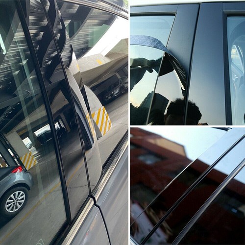 For BMW F30 2012 2013 2014 2015 2016 2017 2018 Black Pillar Post Window Trim Kit - Picture 8 of 8