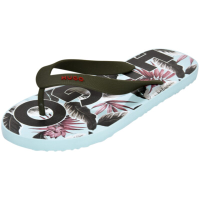 Hugo Boss Men's Arvel Flip-Flops Open Miscellaneous Floral Sandal Shoes