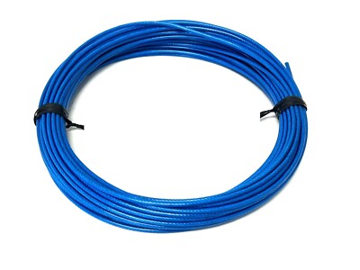 Blue Vinyl Coated Wire Rope Cable,1/16 - 3/32, 7x7, 50 ft Coil | eBay