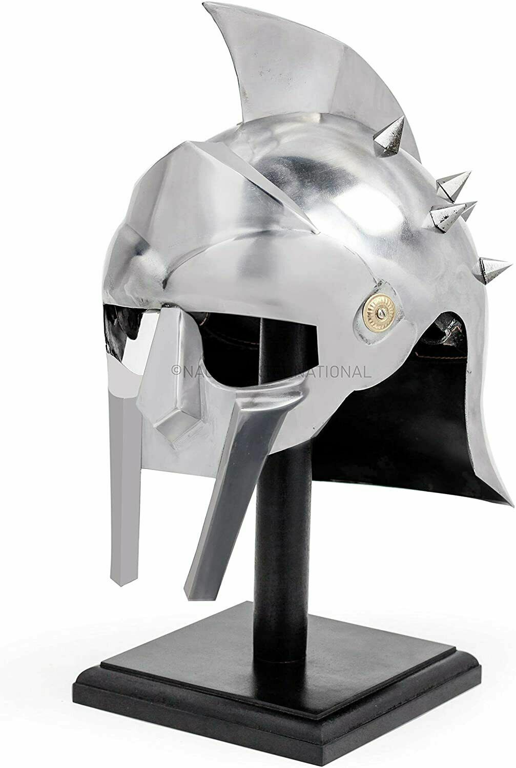 Casco Medieval Español Máximo Gladiador Romano Acero Guerrero Disfraz Wearables