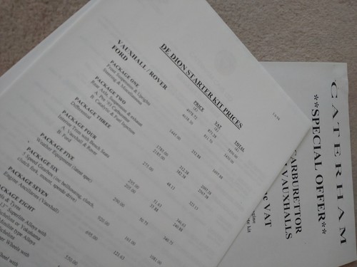 Caterham Cars De Dion Starterkit Vauxhall Rover Ford Paket Preisliste 1994