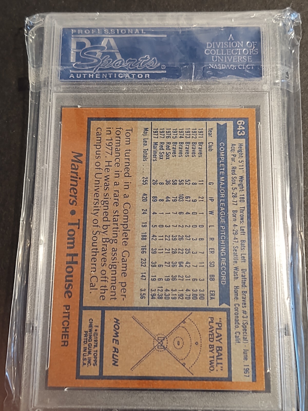 1978 Topps 643 Tom House for sale online eBay