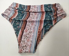 Zaful Women's Small Bikini Bottoms Hipster Shirred Cute Colorful Floral Print