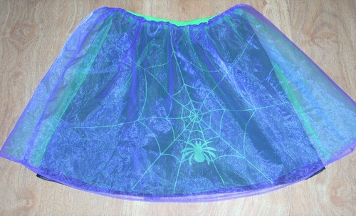 Old Navy Spider Cobweb Netted Halloween Costume Skirt Tutu with Hat Girls Medium - 第 1/7 張圖片