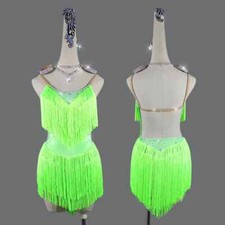 Latin Dance Dress Sling Fringe Skirt Clothing Adult Child Performance Clothes