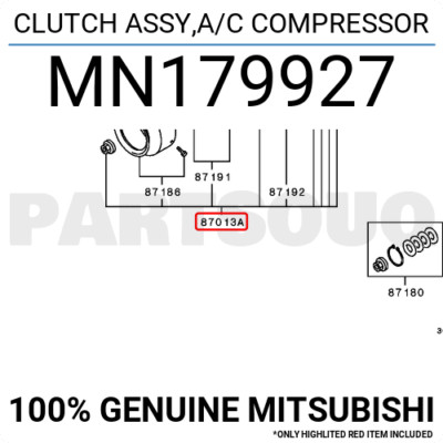 MN179927 Genuine Mitsubishi CLUTCH ASSY,A/C COMPRESSOR OEM | eBay