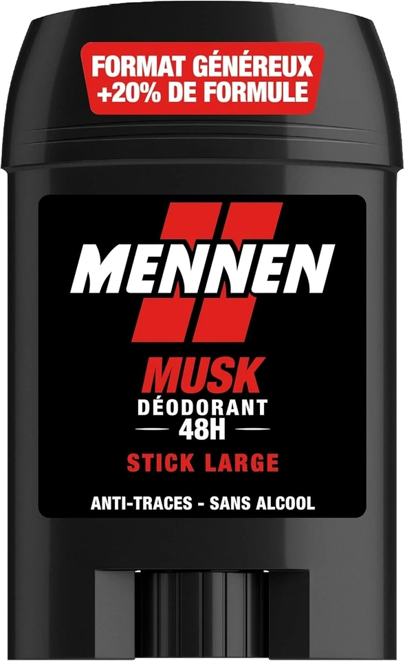 Lot 3 Déodorants Mennen MUSK 24H Stick Large Sans Alcool Anti-Traces 3 x 60ml - Photo 3/4