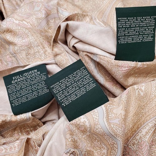 Lauren Ralph Lauren Coral Beach Paisley Full Queen Duvet Cover Set 2 Sham Pastel - Picture 14 of 14