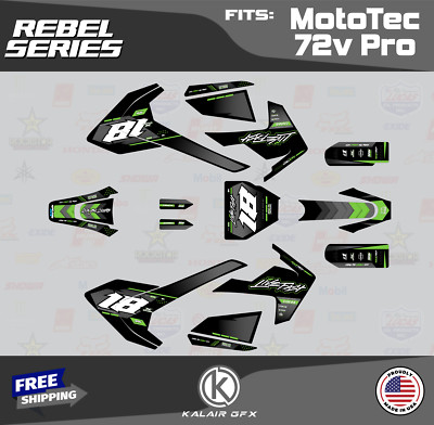 Graphics Kit for MotoTec Pro 72v (All Years) Rebel Series - GREEN