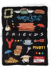 Fetch For Pets Friends Iconic Friends Graphics Napper Dog Bed, Black