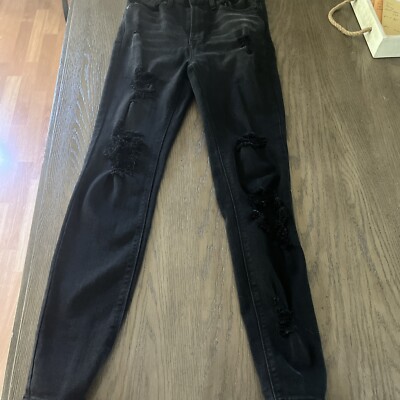 Forever 21 Black Ripped Pants Jeans Size 27