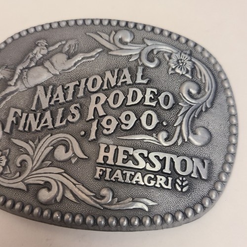 1990 National Finals Rodeo NFR Adult Size Belt Buckle Hesston Fiatagri - Picture 2 of 14