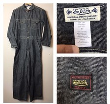 Vintage Men  s Von Dutch USA Denim Garage Suit Coveralls Size Medium 90s 2000s