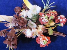Vintage Millinery Flower Collection Brown Rust Ivory 1-1 1/2" German H5123