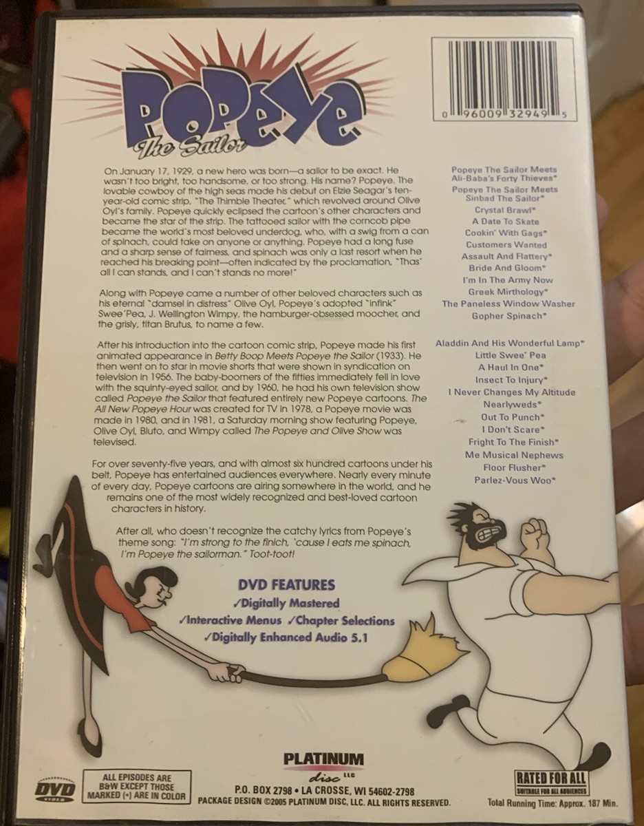 POPEYE THE SAILOR / 75TH ANNIVERSARY ~ 24 CLASSIC CARTOONS ~2 DVD