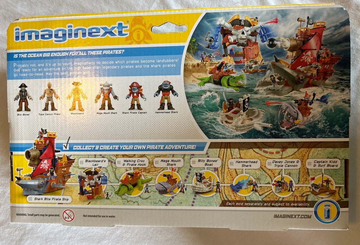 Imaginext Legendary Pirates Vs. Sharks 6 Figure Set Red Boat