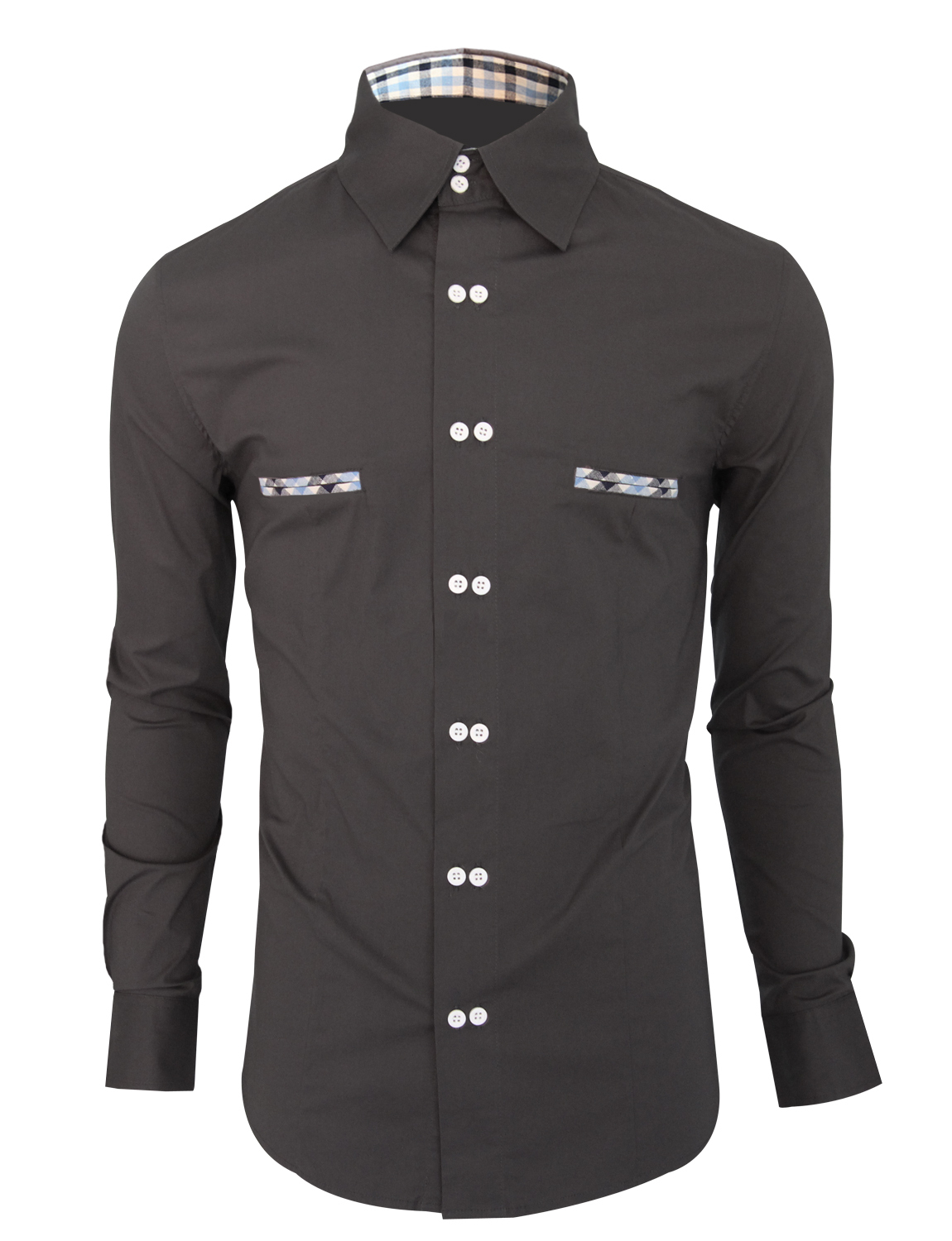 Mens Stylish Slim Fit Shirts Long Sleeve Luxury Formal Casual Dress