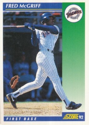 #007 SAN DIEGO PADRES # FRED McGRIFF # BASEBALL CARD SCORE NFL '92