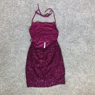 navy blue dress for baby girl Sequin High Neck Open Back Dress in Champagne main image 0