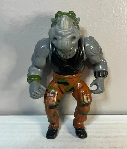 1988 - Playmate Toys - TMNT Rocksteady Action Figure - Mirage Studios - VG