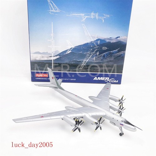 AMER Russia Air Force Tu-95ms Bear Strategic Bomber 1/200 Diecast Aircraft Model - Afbeelding 1 van 11