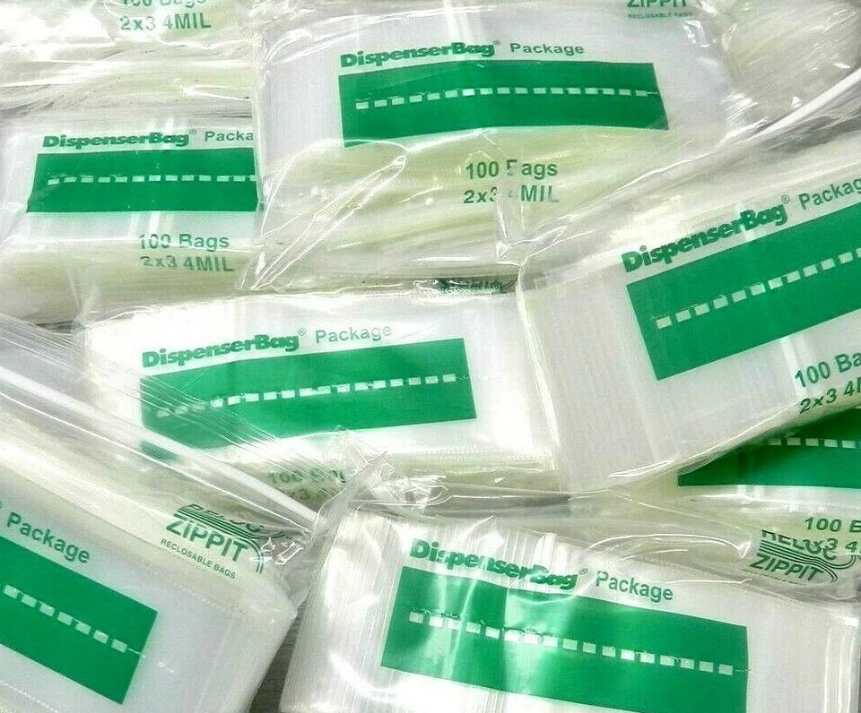 5,000PCS Reloc Zippit Clear Bags 2"x3" Reclosable 4Mil Slide Lock Thick Bag 2x3  - Image 2 of 4