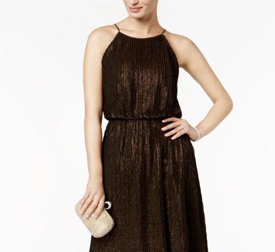 女式正装连衣裙 14 码 Julia Jordan 棕色紧身腰布劳森连衣裙新品 — 第 3/4 张图片