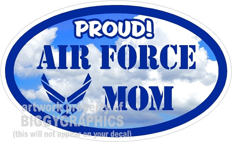 BIGGYGRAPHICS AIR FORCE MOM VINYL DECAL PROUD