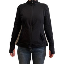 All In Motion Women  s Black Athletic Zip Jacket Stretch Activewear Size M