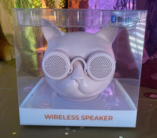 Petco Pink Cool Cat Head Wireless Bluetooth Speaker USB-C Charge Cable LED