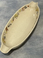 Vintage Franciscan Mushroom Woodlore Oval Relish Dish 12" Serving Boat
