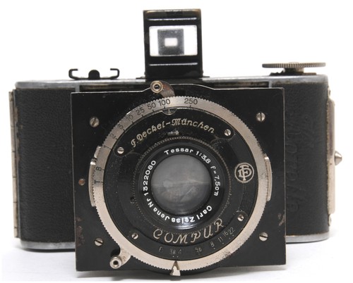 Kochmann Korelle 6,5x4cm strut-folding camera w. Zeiss Jena Tessar 3,8/75mm len - Picture 2 of 5