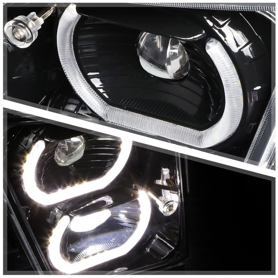 Luz antiniebla proyector negra [DUAL LED U-HALO] para Volvo VN VNL Series 03-17 Foto 3 de 4