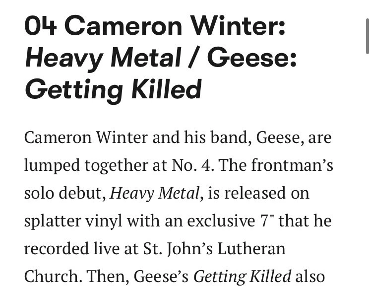 Cameron Winter Heavy Metal Rough Trade Album Of Year Ed Of 1014 + 7”  Sold Out! - Image 3 of 4